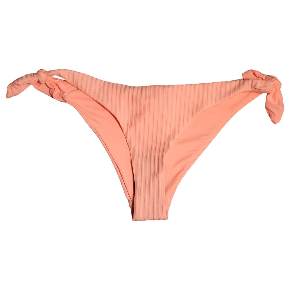 Dolce Vita Bow Tie Bikini Bottom S Mango Peach Ribbed Cheeky Coquette Summer